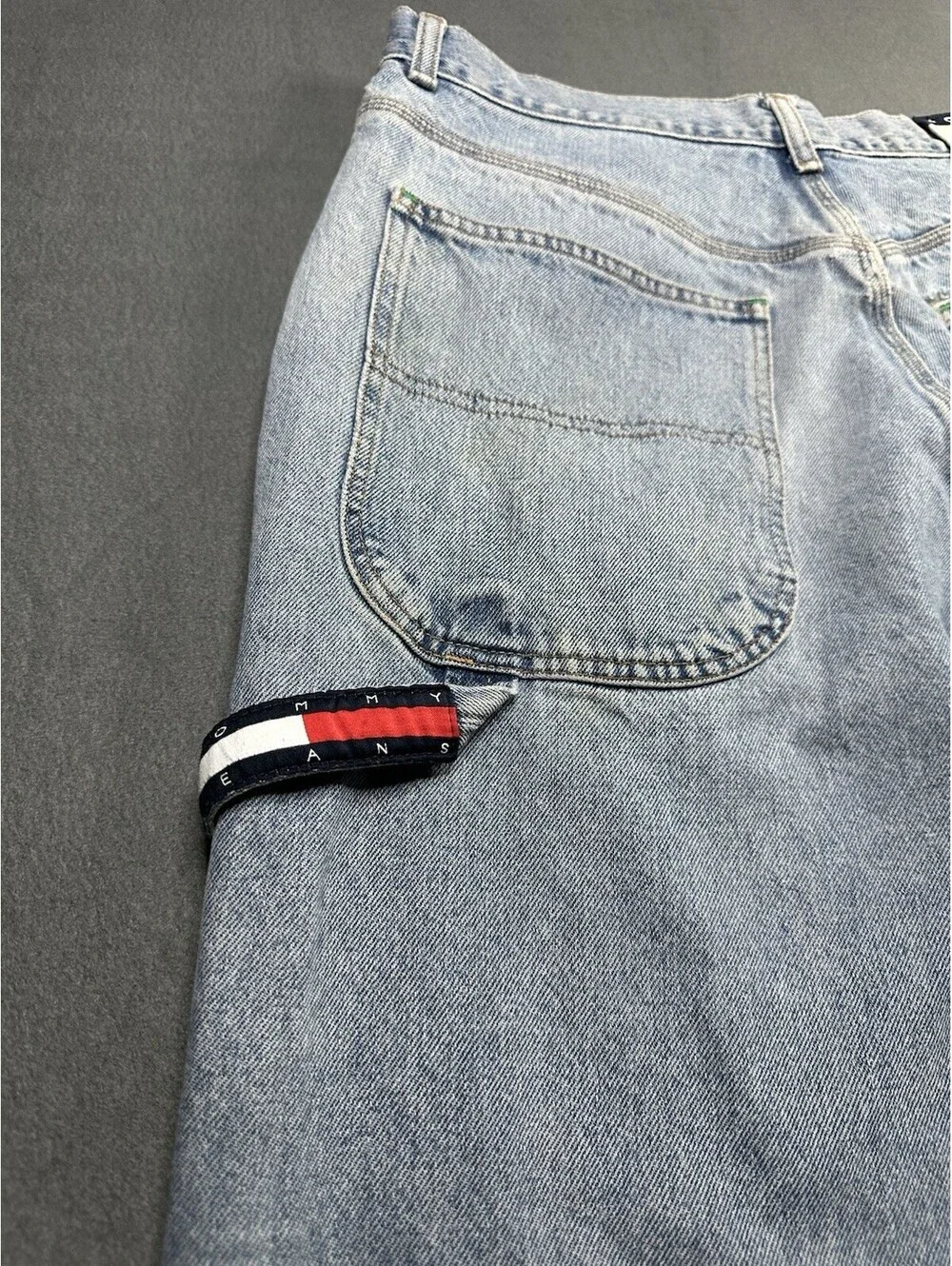 Mens Tommy Hilfiger Baggy Carpenter Jeans Blue Y2K Vintage Streetwear 34x30